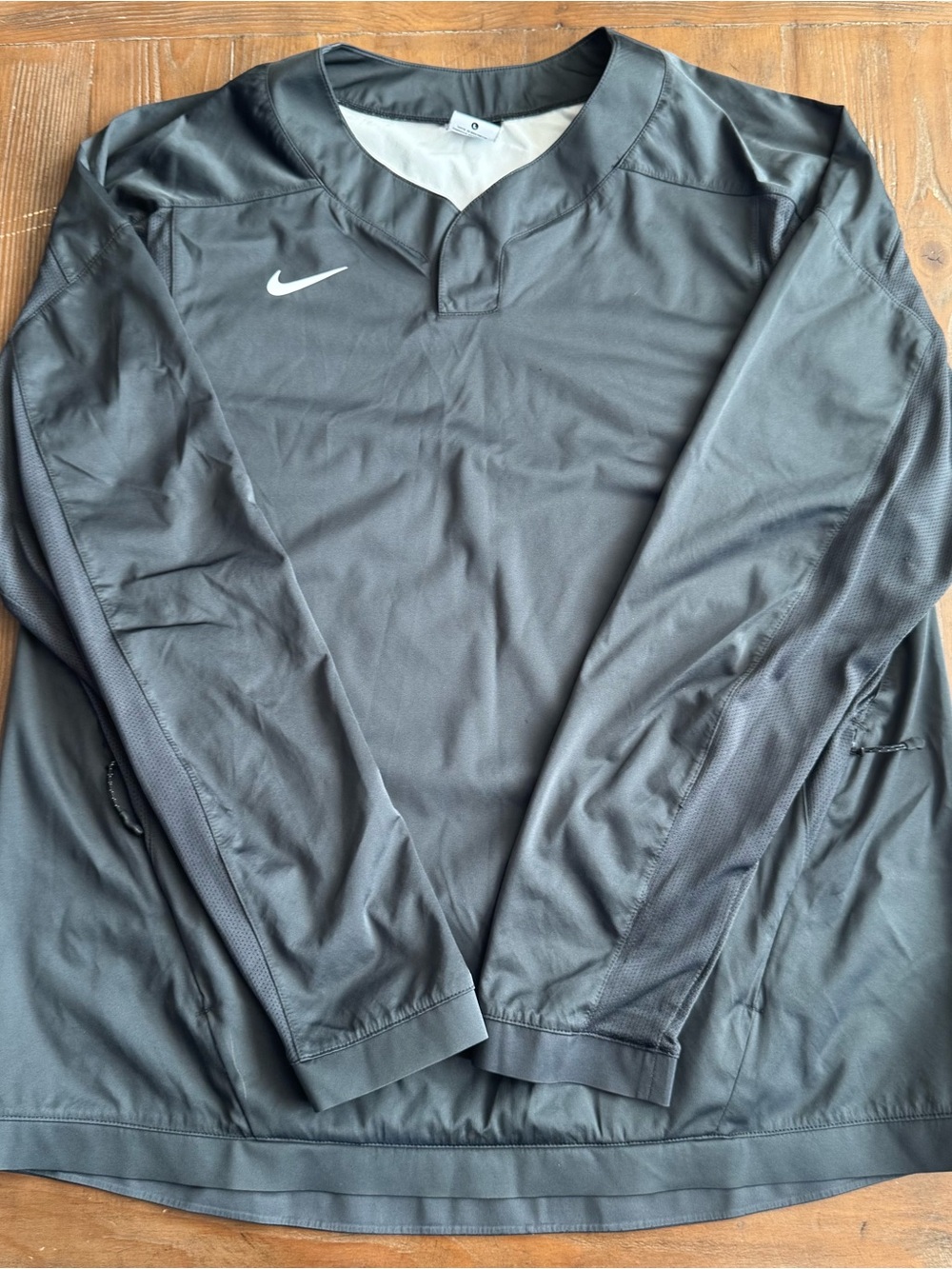 Nike Pullover Wind Shirt Size L Black Long Sleeve Athletic vented